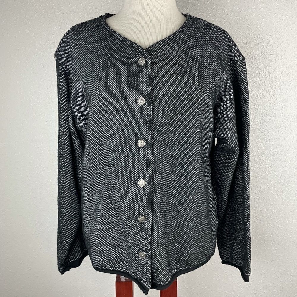 One World Button Down Cardigan Sweater Size M EUC
